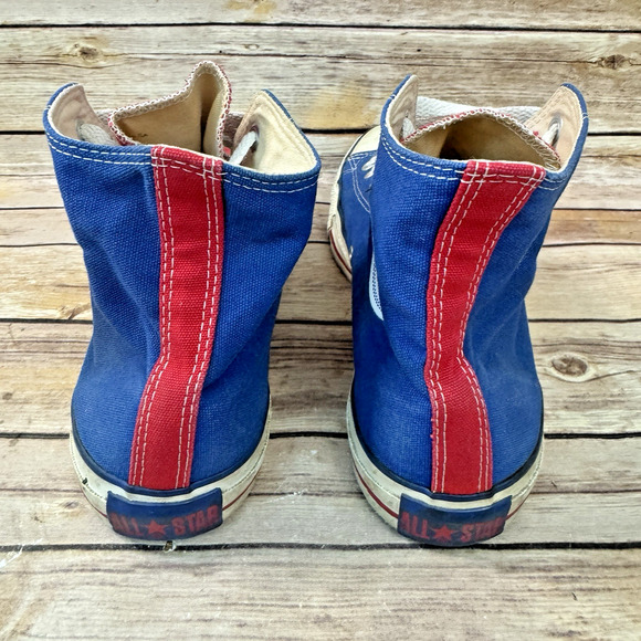 Converse All Star Chuck Taylor Blue Red White High Top Distressed Sneakers 10/12 main image 8
